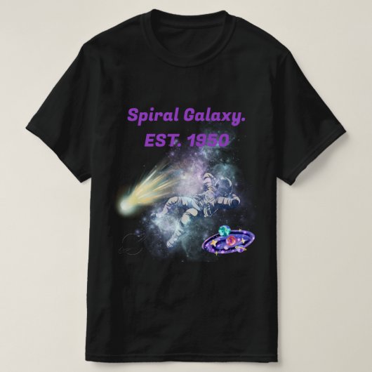 Spiral Galaxy l EST 1950 l Cooler Raum l Schwarz T-Shirt (Design vorne)