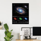 Spiral Galaxy M81 - Spitzer Space Teleskop Poster (Heimbüro)
