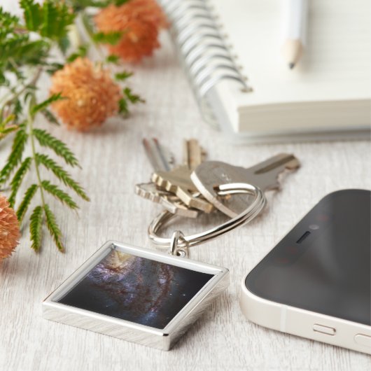 Spiral Galaxy Ngc 3627. Schlüsselanhänger (Seite)