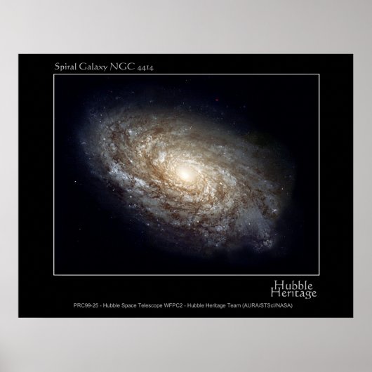 Spiral Galaxy NGC 4414 Hubble Telescope Foto Poster (Vorne)