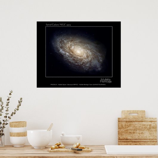Spiral Galaxy NGC 4414 Hubble Telescope Foto Poster (Küche)