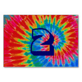 Spiral-Gefärbte Krawatte-Hochzeit Tischnummer (Rückseite)