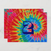 Spiral Gefärbte Krawatte Hochzeitstisch zwei Postkarte (Vorne/Hinten)