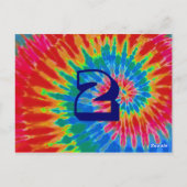 Spiral Gefärbte Krawatte Hochzeitstisch zwei Postkarte (Rückseite)