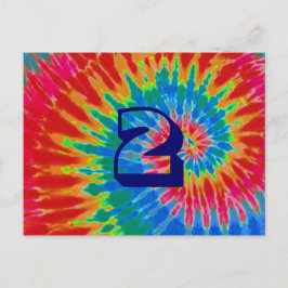 Spiral Gefärbte Krawatte Hochzeitstisch zwei Postkarte