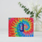 Spiral Gefärbte Krawatte Hochzeittisch 1 Postkarte (Stehend Vorderseite)