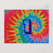 Spiral Gefärbte Krawatte Hochzeittisch 1 Postkarte (Rückseite)