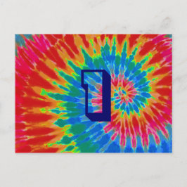 Spiral Gefärbte Krawatte Hochzeittisch 1 Postkarte