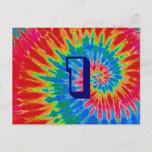 Spiral Gefärbte Krawatte Hochzeittisch 1 Postkarte (Vorderseite)