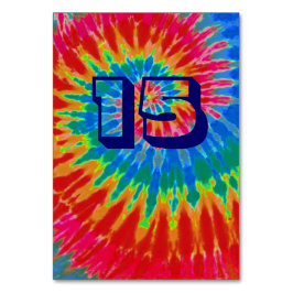 Spiral Gefärbte Krawatte Hochzeittisch Fünfzehn Tischnummer