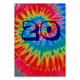 Spiral Gefärbte Krawatte Hochzeittisch Zwanzig Tischnummer