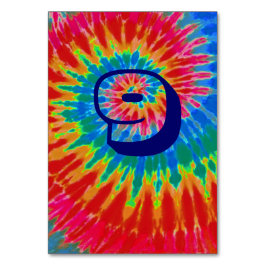 Spiral Gefärbte Krawatte Wedding Table Nine Tischnummer