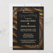 Spiral Gold Fraktal Engagement Party Einladung (Vorderseite)