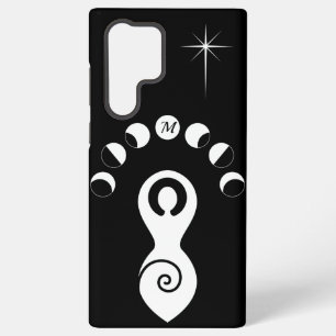 Spiral Göttin Mondphasen Schwarz & Weiß Monogramm Samsung Galaxy Hülle