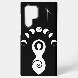Spiral Göttin Mondphasen Schwarz & Weiß Monogramm  Samsung Galaxy Hülle