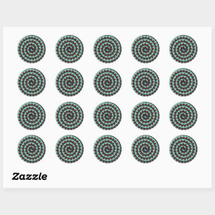 Spiral Guinea Pig Pattern, Runder Aufkleber
