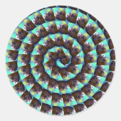 Spiral Guinea Pig Pattern, Runder Aufkleber (Vorderseite)