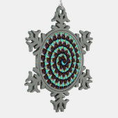 Spiral Guinea Pig Pattern, Schneeflocken Zinn-Ornament (Links)