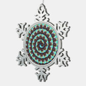 Spiral Guinea Pig Pattern, Schneeflocken Zinn-Ornament (Rechts)