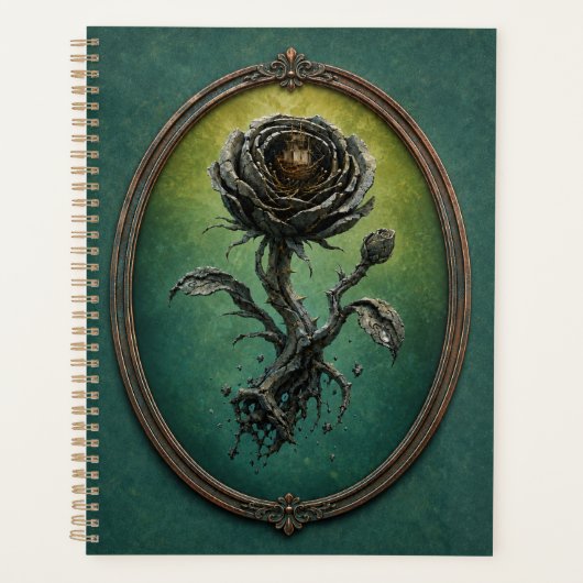 Spiral Hardcover Planner with  a surreal rose Planer (Vorderseite)