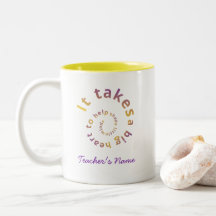 Spiral Heart Teacher Coffee Mug - Personalizable