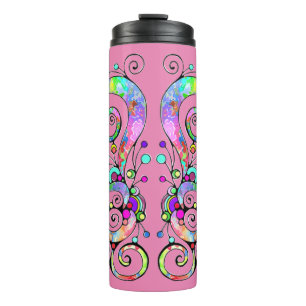 Spiral-Herz-Handbemaltes Design 1 Thermosbecher