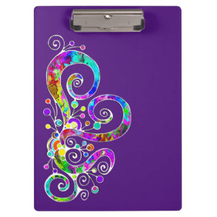 Spiral-Herz-Handbemaltes-Design 2 Klemmbrett