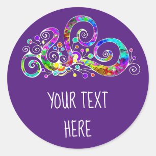 Spiral-Herz-Handbemaltes Design 2 Runder Aufkleber