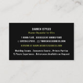 Spiral Hypnosis, Hypnotist Event Entertainer Visitenkarte (Rückseite)