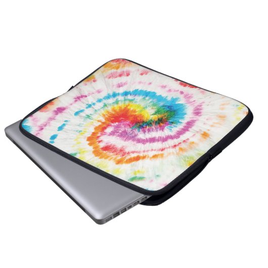 Spiral-Krawatte, Regenbogenförmige Muster Laptopschutzhülle (Vorne Knopf)