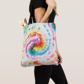 Spiral-Krawatte, Regenbogenförmige Muster Tasche (Von Nahem)