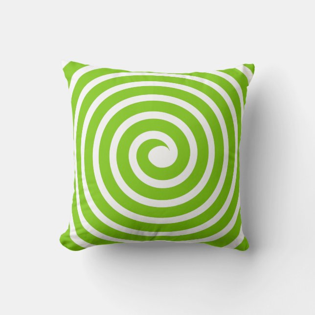 Spiral - Martian Green on White Kissen (Vorderseite)