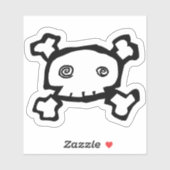 Spiral-Mit Augen Schädel und Kreuzknochen Aufkleber (Blatt)