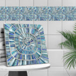 Spiral Mosaic Art - Aquamarine Fliese<br><div class="desc">Spiral Mosaic Art - Aquamarine</div>