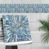 Spiral Mosaic Art - Aquamarine Fliese