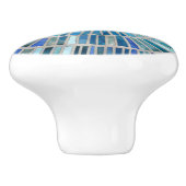 Spiral Mosaic Art - Aquamarine Keramikknauf (Seitenansicht)