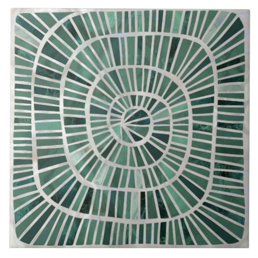 Spiral Mosaic - Pine und Jade Green Fliese (Vorderseite)