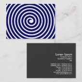 Spiral Motif - Deep Navy und White Visitenkarte (Vorne/Hinten)