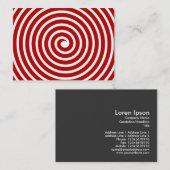 Spiral Motif - Ruby Red und White Visitenkarte (Vorne/Hinten)