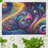 Spiral Mystic Galaxy Rainbow Cat Geschirrtuch (Gefaltet)