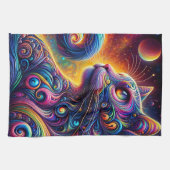 Spiral Mystic Galaxy Rainbow Cat Geschirrtuch (Horizontal)