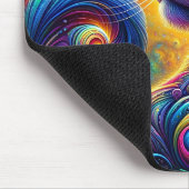 Spiral Mystic Galaxy Rainbow Cat Mousepad (Ecke)