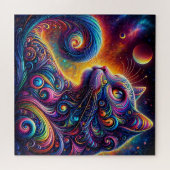 Spiral Mystic Galaxy Rainbow Cat Puzzle (Horizontal)