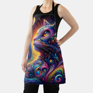 Spiral Mystic Galaxy Rainbow Cat Schürze