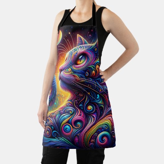Spiral Mystic Galaxy Rainbow Cat Schürze (InSitu)