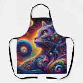 Spiral Mystic Galaxy Rainbow Cat Schürze (Vorderseite)