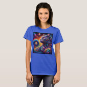 Spiral Mystic Galaxy Rainbow Cat T-Shirt (Vorne ganz)