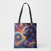 Spiral Mystic Galaxy Rainbow Cat Tasche (Vorderseite)