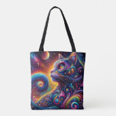 Spiral Mystic Galaxy Rainbow Cat Tasche (Rückseite)