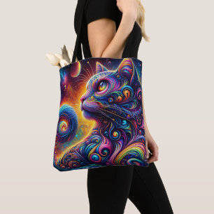 Spiral Mystic Galaxy Rainbow Cat Tasche